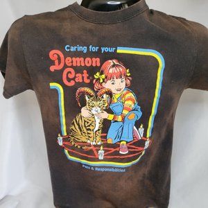 Vintage Demon Cat T-shirt by Steven Rhodes Youth (Size S)